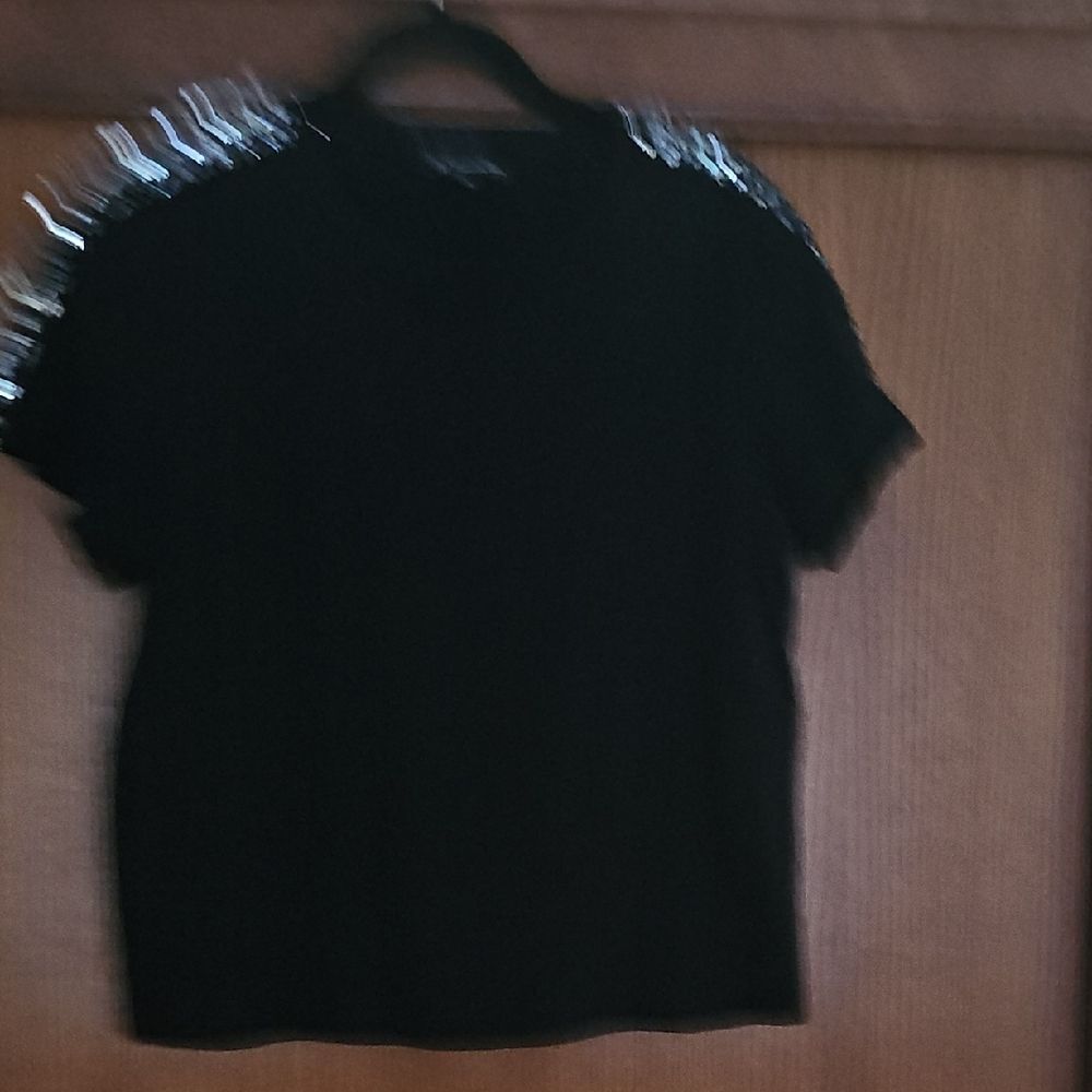 INC International Concept Black Sequin-Embellished Women's Top